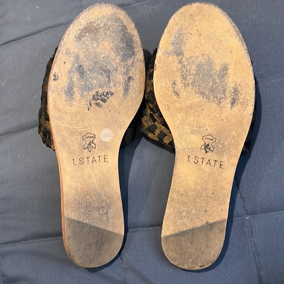 1. STATE Chevonn Brown black open toe slides - 6.5 - Picture 5 of 5